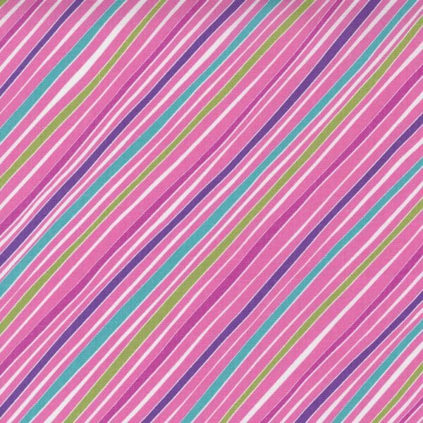 Petal Power 22411621 Pink Multi stripe fabric by Moda
