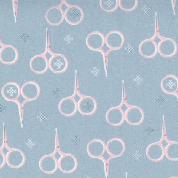 Make Time 2457114 Bluebell scissors  by Aneela Hoey for Moda Fabrics
