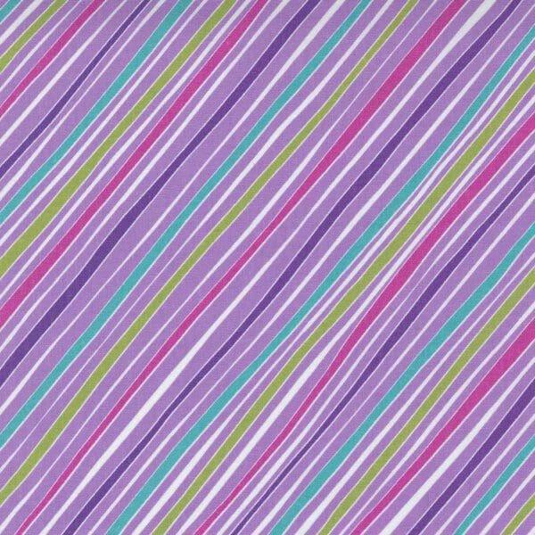 Petal Power 22411619 Purple Multi stripe fabric by Moda