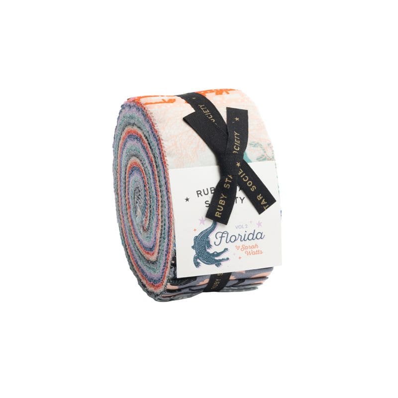 Florida Jelly Roll 2052JR Orange, Purple, Green, Multi by Sarah Watts for Ruby Star Society fabrics Florida