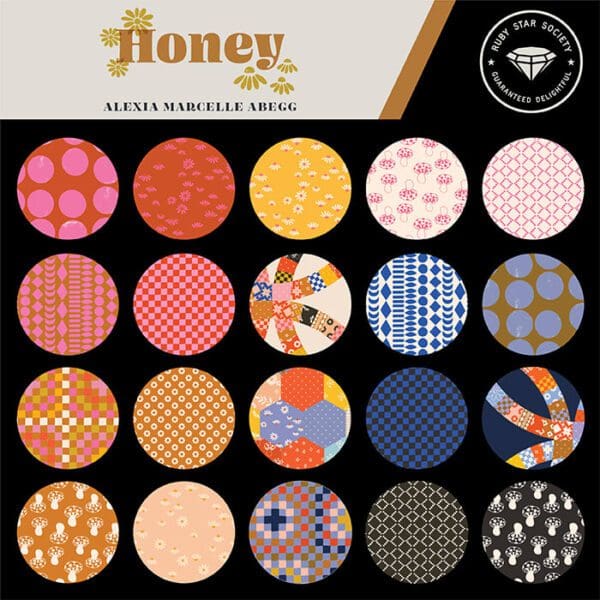Honey Bundle 34 x Fat Quarters Tan, Pink, Blue Black Multi by Alexia Marcelle Abegg for Ruby Star Society fabrics