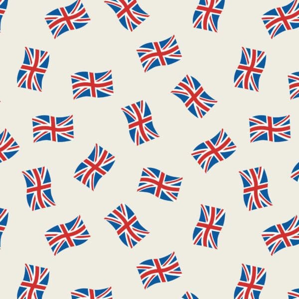 Jubilee A6121 Cream Union Jack Icons by Lewis and Irene Fabrics Red White Blue  Multi
