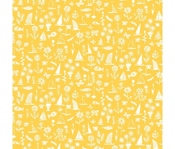 Riviera 455C Yellow Sealife Icons by Liberty Fabrics
