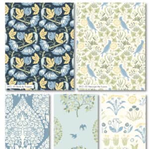 Birds in Nature F8th Bundle x 5 by Voysey for V&A fabrics