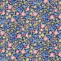 Fox Trot 28957N Packed Floral Navy Blue  by QT fabrics