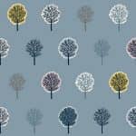 Heather & Sage 2529B Trees Blue by Makower Fabrics