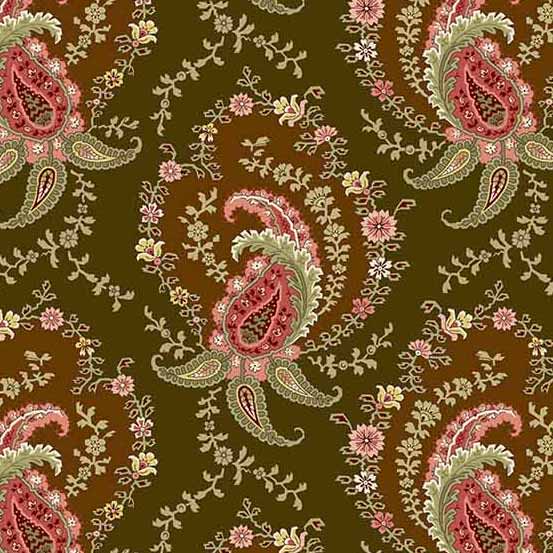 Primrose 522N Paisley Ochre Brown by Edyta Sitar for Laundry Basket Quilts