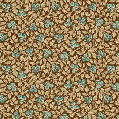 Primrose 524NT Botanical Beauty Coffee Brown & Blue by Edyta Sitar for