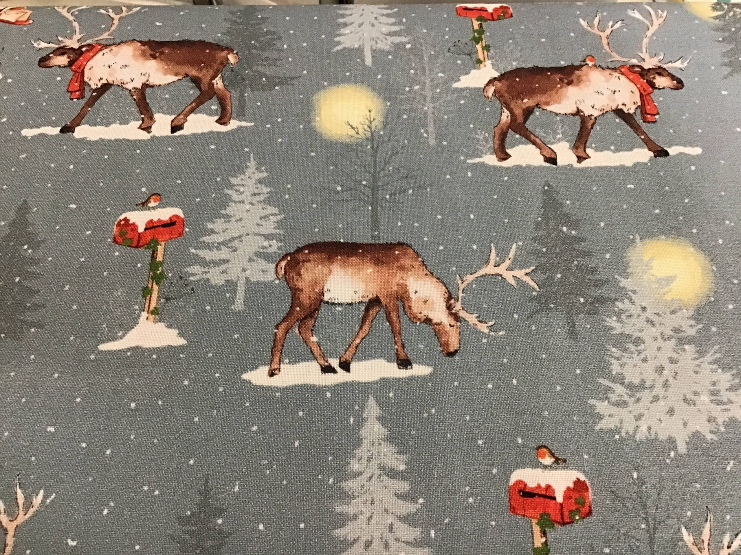Winter Moon 8097013 Reindeer on blue by Nutex fabrics Winter Moon 8097013 Reindeer on blue by Nutex fabrics