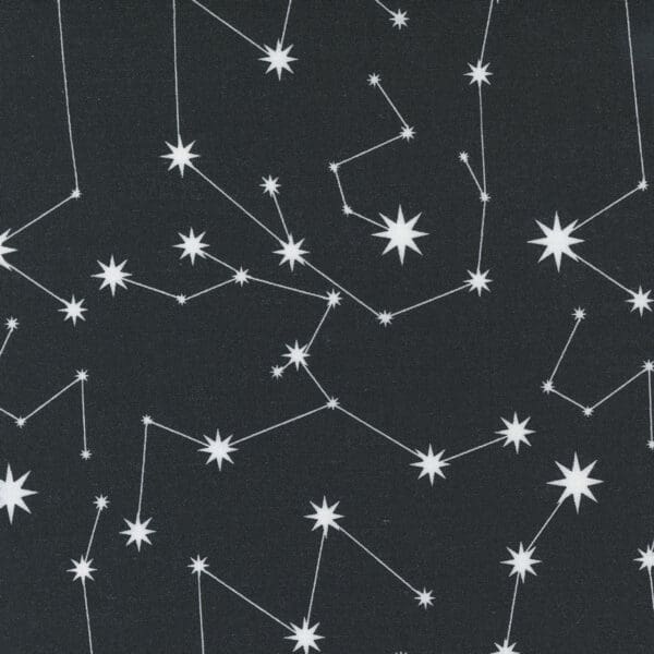 Nocturnal 4833312 Constellation Night Black fabric by Gingiber