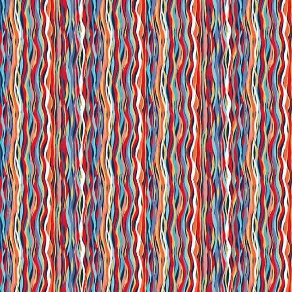 Deep Blue Sea - Wave Stripe 144B8 dark blue Andover/Makower