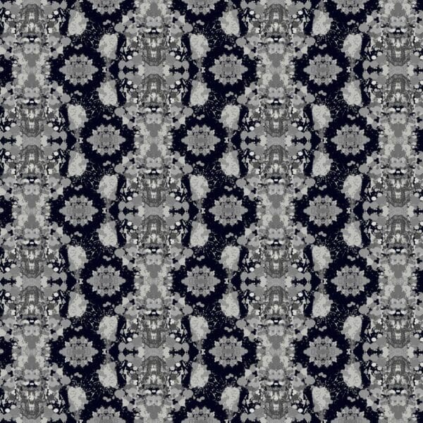 Phantasm 1519C - Dark Damask Raven - Andover/Makower black and grey skulls
