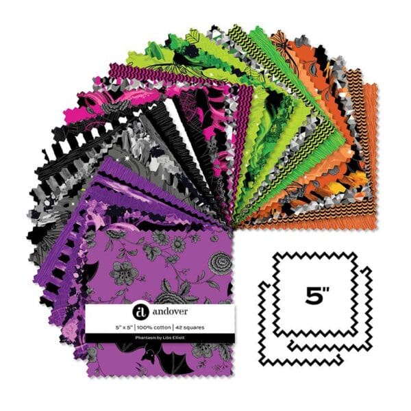Phantasm – Charm Pack – 42 x 5” squares  by Andover/Makower