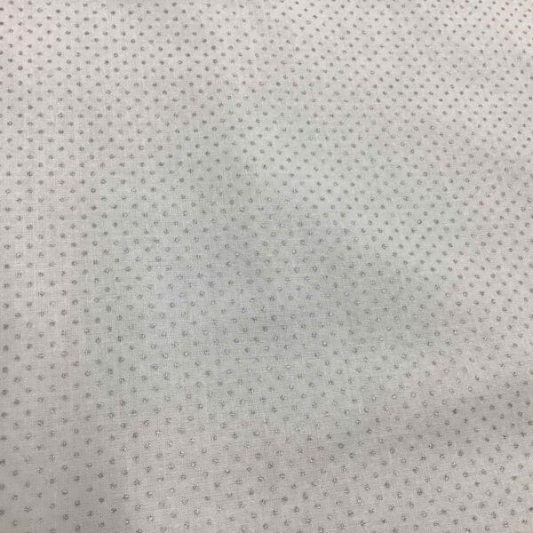 Craft Cotton Christmas print - 315 Silver spot on white background by Reynard