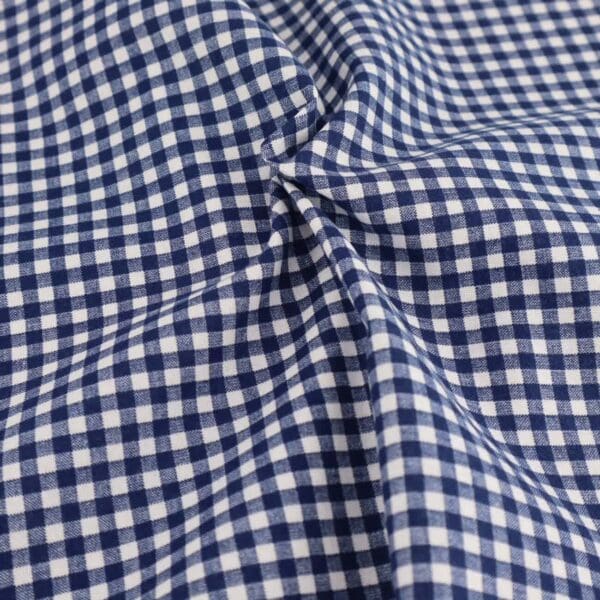 Gingham 1/4” Ink dark blue fabric by Reynard