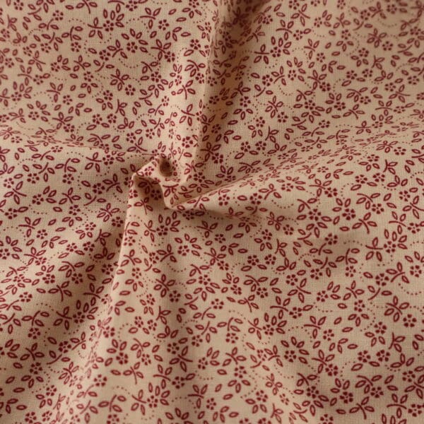 Ditsy Daisy natural/claret fabric by Reynard Ditsy Daisy natural/claret fabric by Reynard