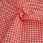 Gingham 1/4” Coral fabric by Reynard
