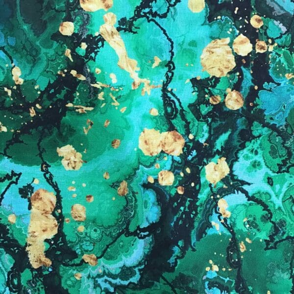 Colourburst Extra Wide 108" bright green and gold marbled effect