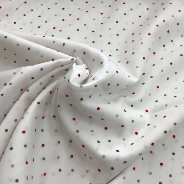 Magic Dot 108026 38 Christmas Extra Wide 108" Moda tiny green/grey/red dots on white background