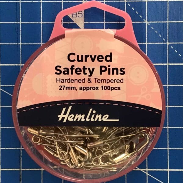 Curved 27mm safety pins x 100