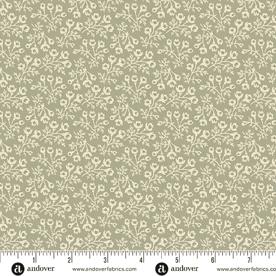 Forest Glen 10060G Woodruff Sage green fabric by Renee Nanneman