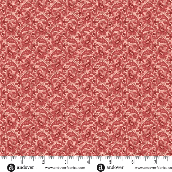 Forest Glen 10059R Dewdrops Raspberry fabric by Renee Nanneman