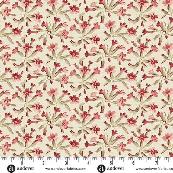 Forest Glen 10055LE Tuberose Fog floral fabric by Renee Nanneman