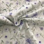 Flower Market Denim 9424010 lilac flowers on white background by Camelot Fabrics