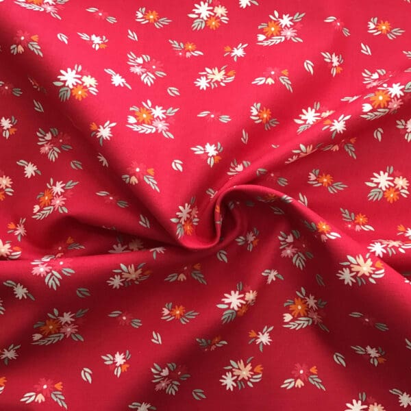 Fluttering Florals Burg 6624020 small flowers on bright pink background by Camelot Fabrics