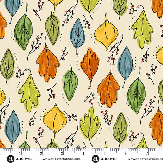 Harvest Home Foliage 10113L cream by Andover leaves