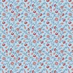 Indian Summer SH21C blue climbing flowers Stuart Hillard fabric by Lewis and Irene