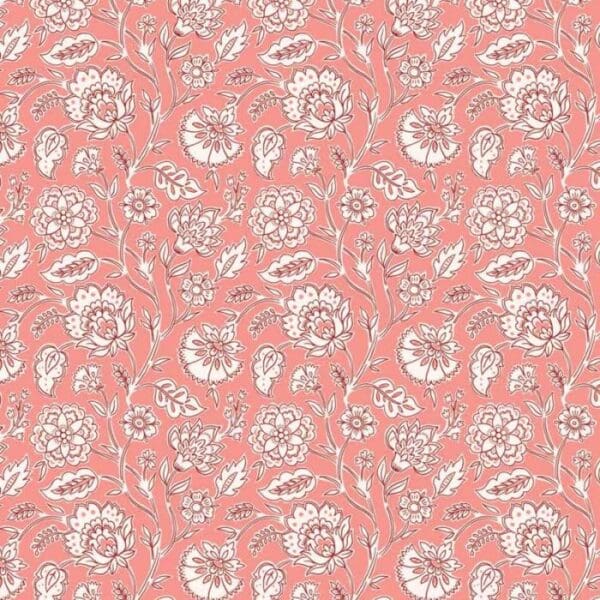 Indian Summer SH23B pink floral Stuart Hillard fabric by Lewis and Irene Indian Summer SH23B pink floral Stuart Hillard fabric by Lewis and Irene