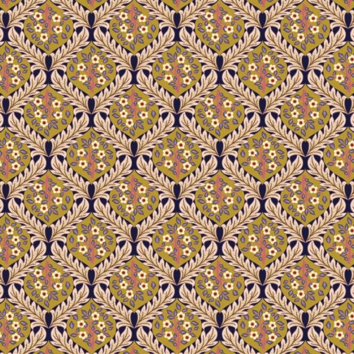 Isabella A853.3 Hidcote tree on darkest plum fabric by Lewis and Irene Isabella A853.3 Hidcote tree on darkest plum fabric by Lewis and Irene