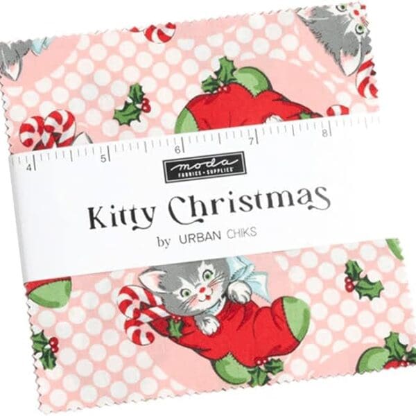 Kitty Christmas by Urban Chiks – Charm Pack – 42 x 5” squares by Moda Kitty Christmas by Urban Chiks - Charm Pack - 42 x 5” squares by Moda