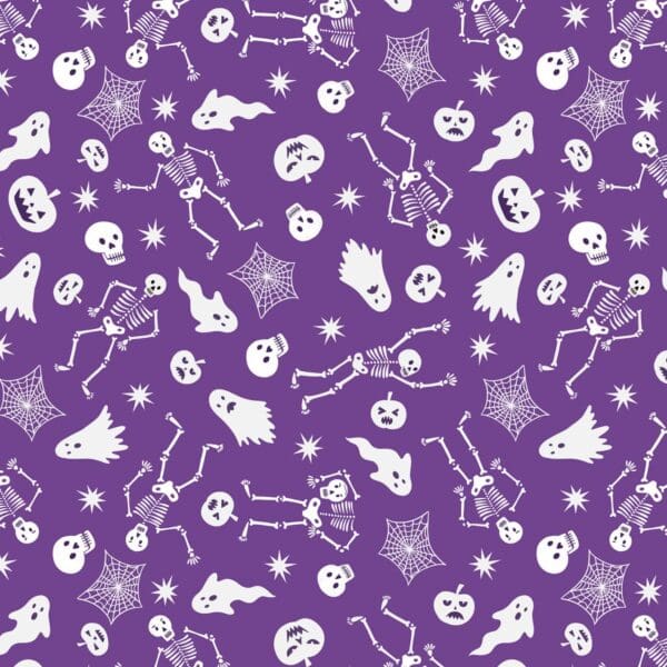 Witchy Woods A885B spooky friends on purple by Lewis and Irene Witchy Woods A885B spooky friends on purple by Lewis and Irene