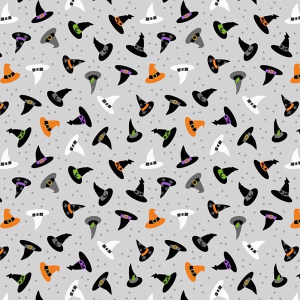Witchy Woods A886A witches hats on grey by Lewis and Irene Witchy Woods A886A witches hats on grey by Lewis and Irene