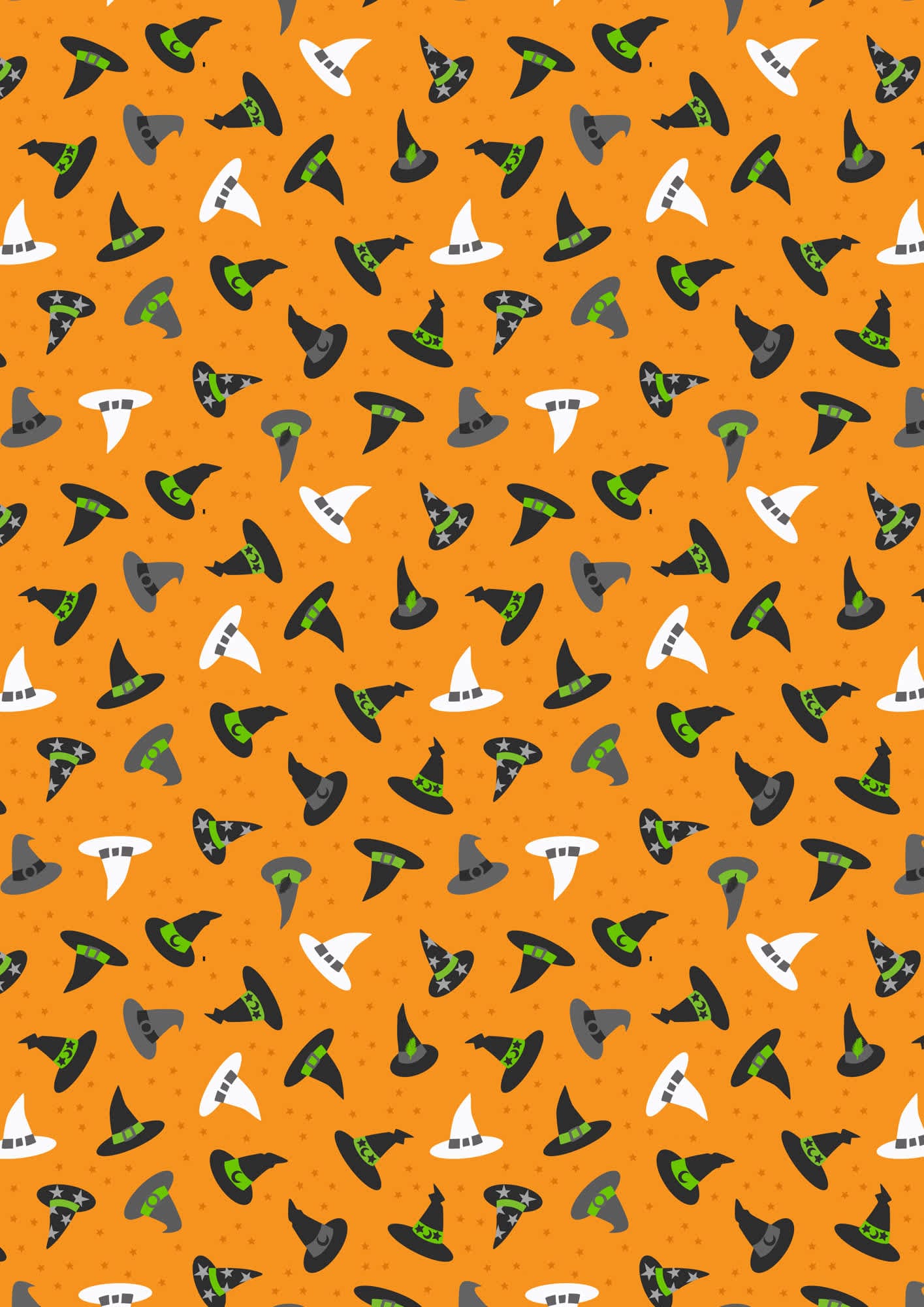 Witchy Woods A886B witches hats on orange by Lewis and Irene Witchy Woods A886B witches hats on orange by Lewis and Irene