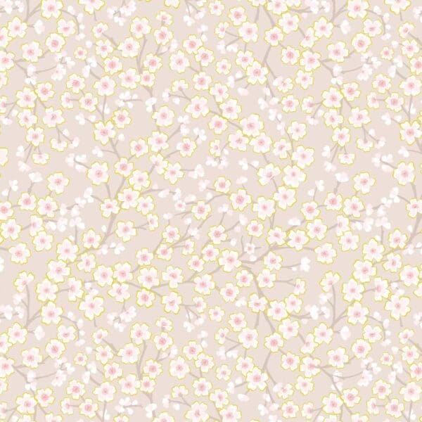 Sakura Cherry Blossom A923A – warm neutral with gold metallic by Lewis and Irene Sakura Cherry Blossom A923A - warm neutral with gold metallic by Lewis and Irene