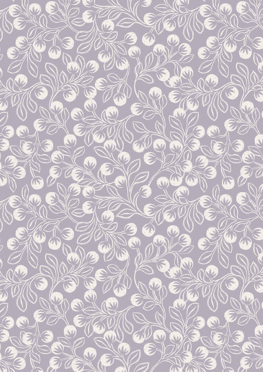 Secret Winter Garden Flannel A658.3 Snowberries iced lavender by Lewis & Irene fabrics Secret Winter Garden Flannel A658.3 Snowberries iced lavender by Lewis & Irene fabrics