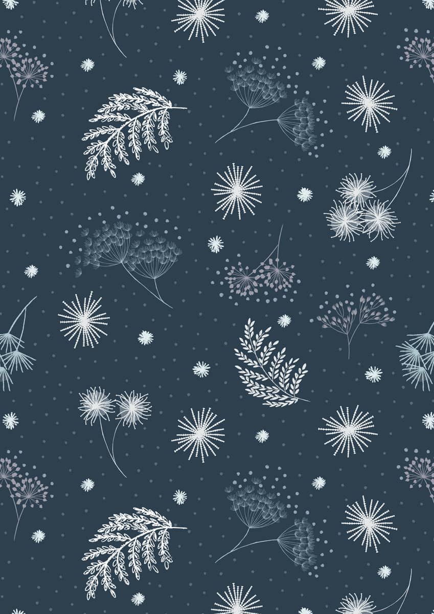 Secret Winter Garden Flannel A659.3 Frosted garden on dark blue by Lewis & Irene fabrics Secret Winter Garden Flannel A659.3 Frosted garden on dark blue by Lewis & Irene fabrics