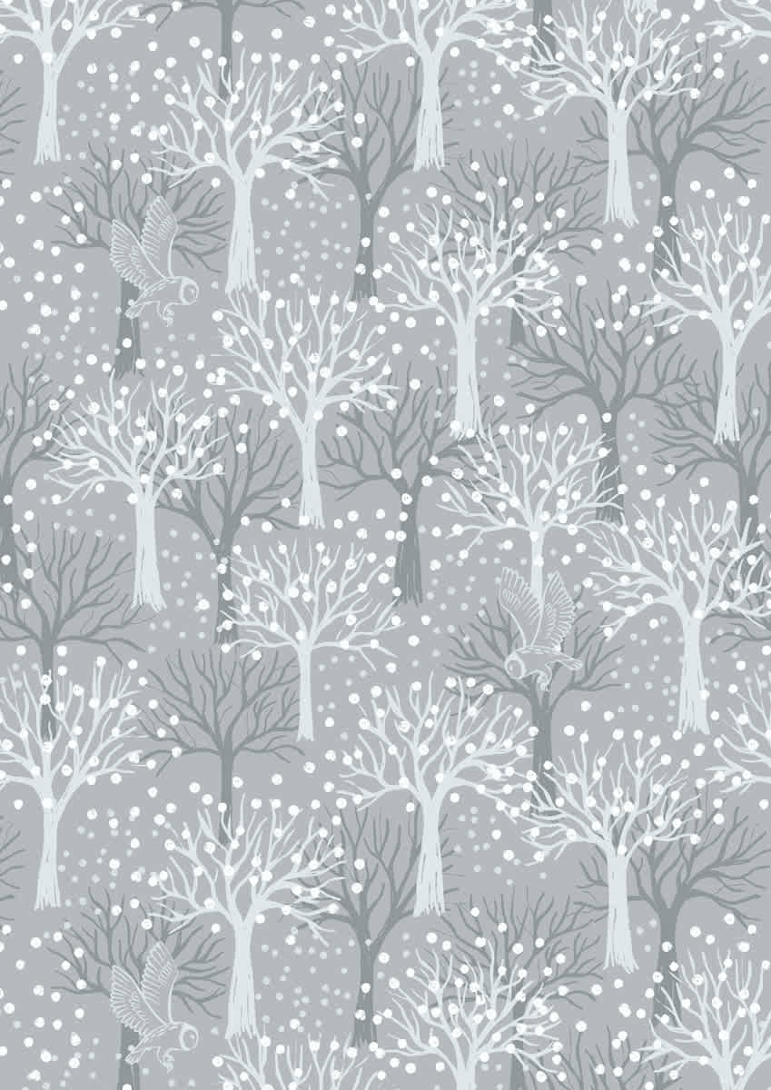 Secret Winter Garden Flannel A660.1 Owl orchard on light grey by Lewis & Irene fabrics Secret Winter Garden Flannel A660.1 Owl orchard on light grey by Lewis & Irene fabrics