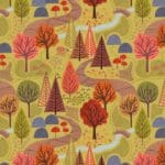 Nature Trail A846.3 on green fabric by Lewis and Irene