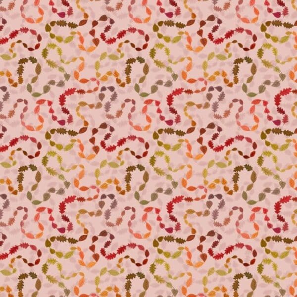 Leafy Trail A848.2 on mushroom pink fabric by Lewis and Irene Leafy Trail A848.2 on mushroom pink fabric by Lewis and Irene